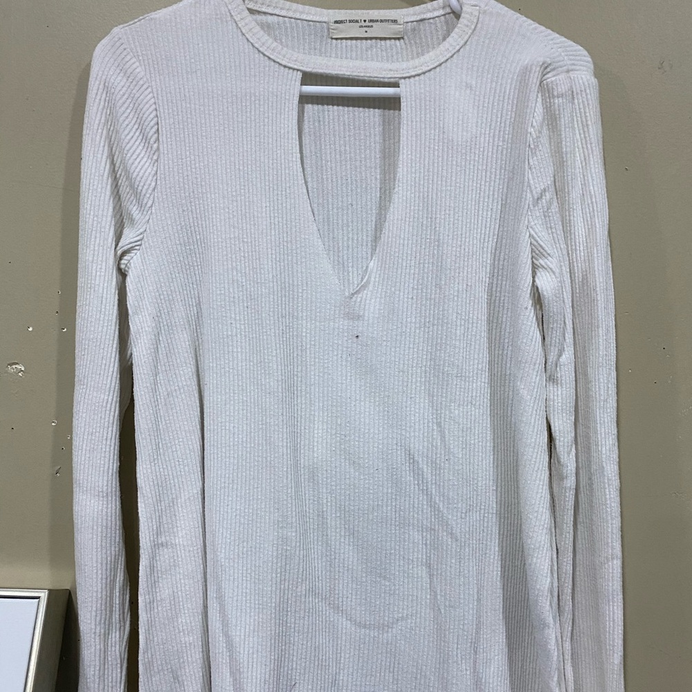 Long sleeve white sweater